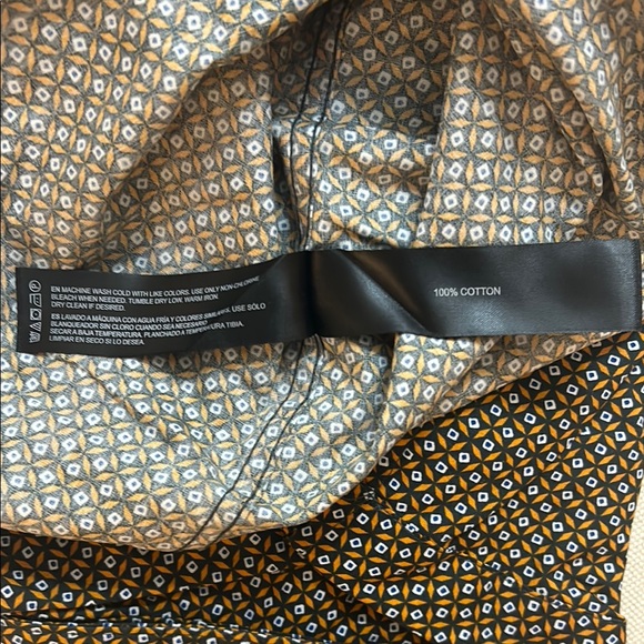 Denim & Flower NWT Rich Golden Yellow and Navy Blue Casual Button Down Shirt - L - Picture 5 of 5